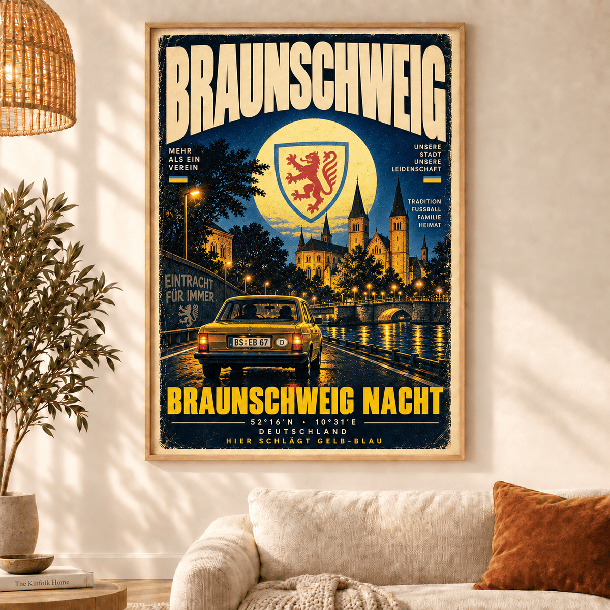 Eintracht Braunschweig Vintage Football Poster – Retro Stadium & City Wall Art