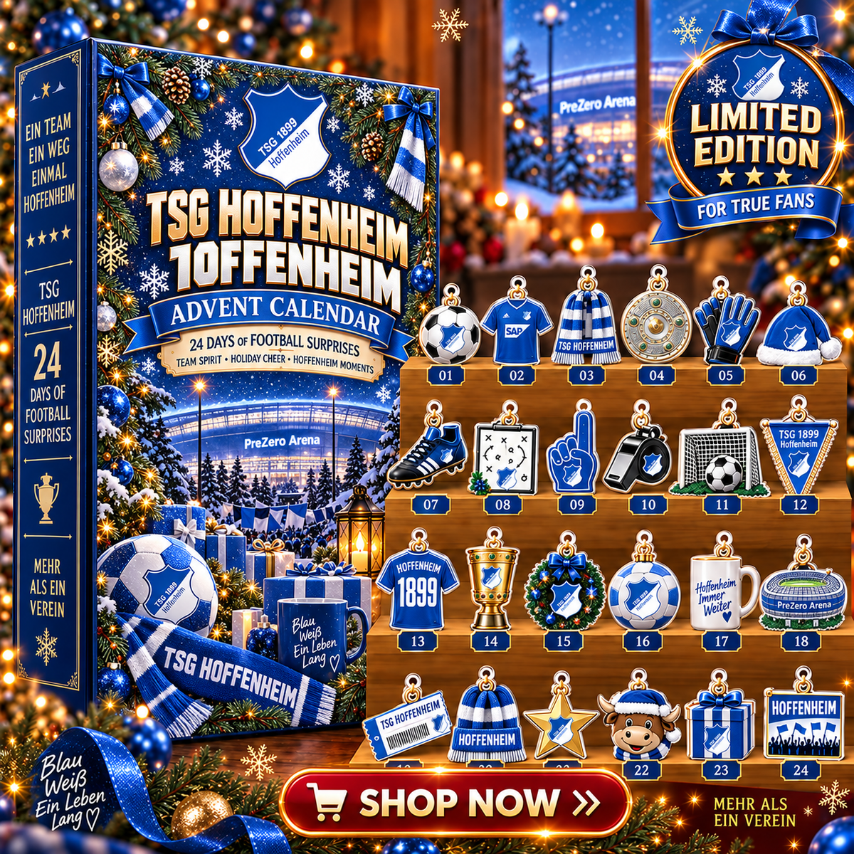TSG Hoffenheim Advent Calendar – 24 Days of Football Surprises | Holiday Ornament Set
