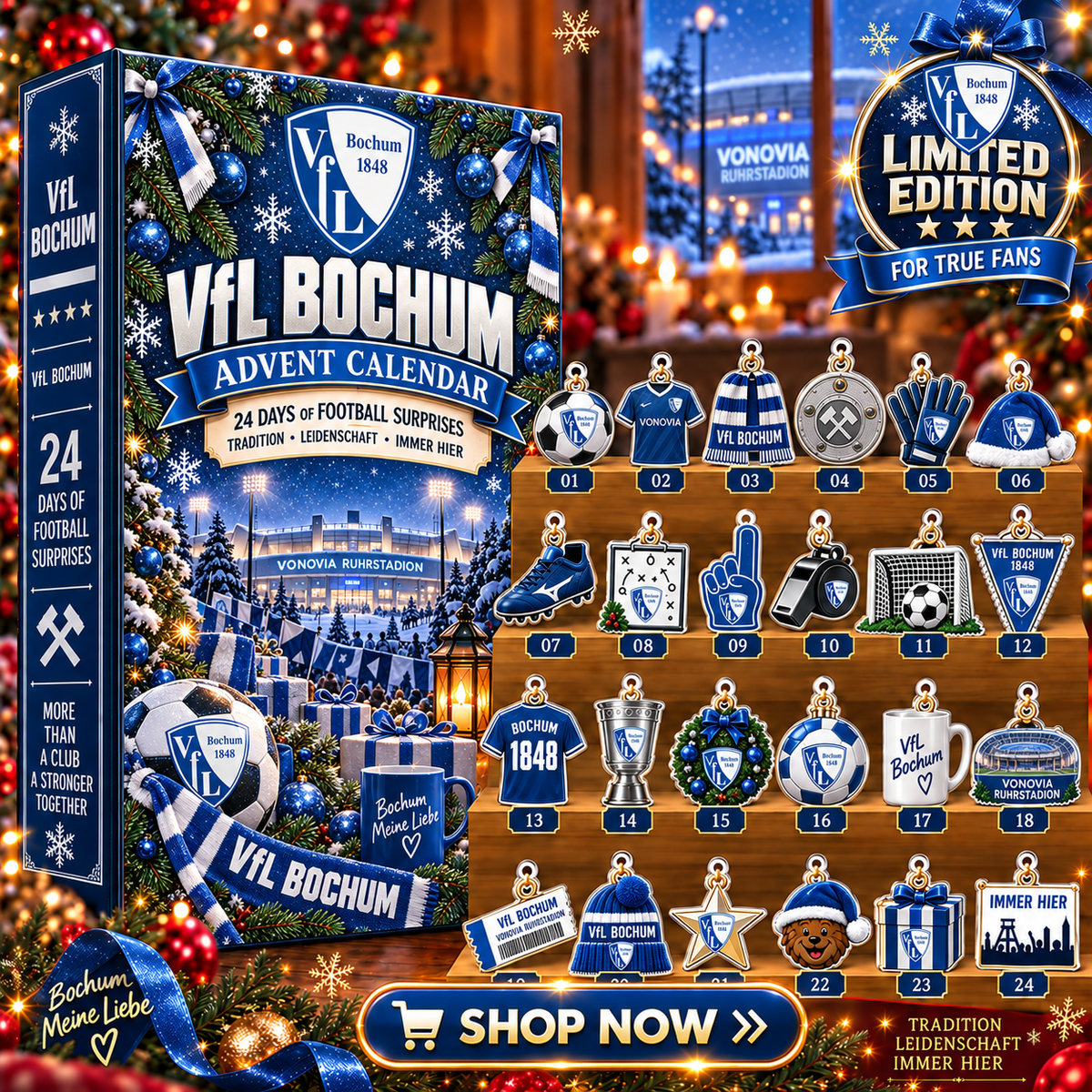 VfL Bochum Advent Calendar – 24 Days of Football Surprises | Holiday Ornament Set