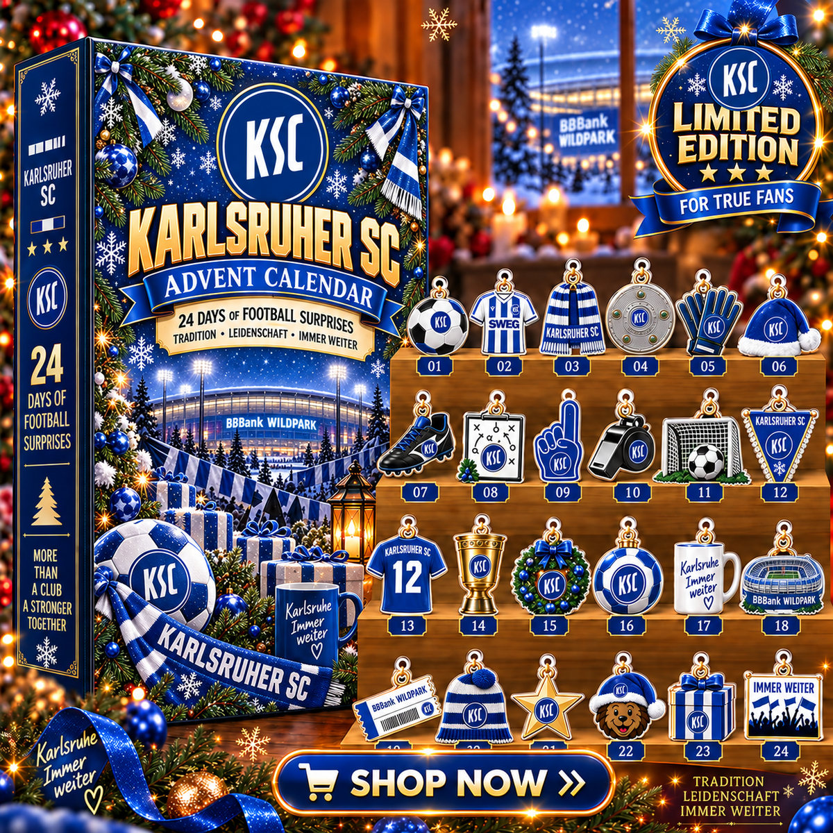 Karlsruher SC Advent Calendar – 24 Days of Football Surprises | Holiday Ornament Set