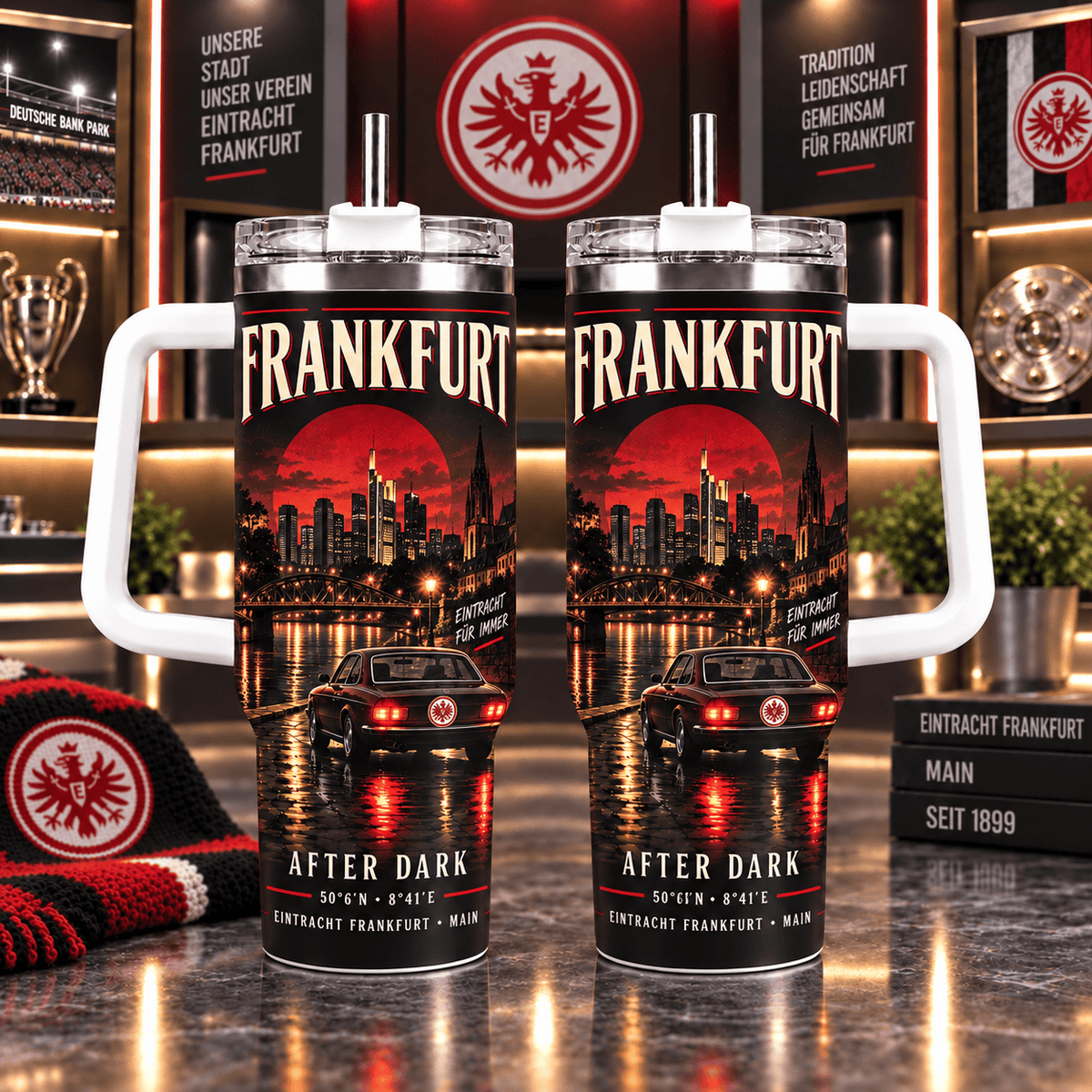 Eintracht Frankfurt Retro Skyline Stainless Steel Tumbler – 40oz Travel Cup