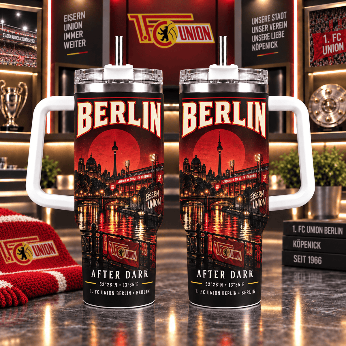 Union Berlin Retro Skyline Stainless Steel Tumbler – 40oz Travel Cup