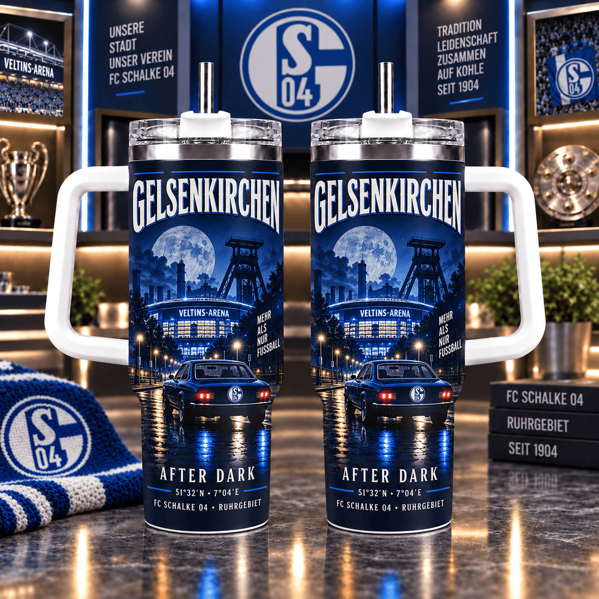 Schalke 04 Retro Skyline Stainless Steel Tumbler – 40oz Travel Cup