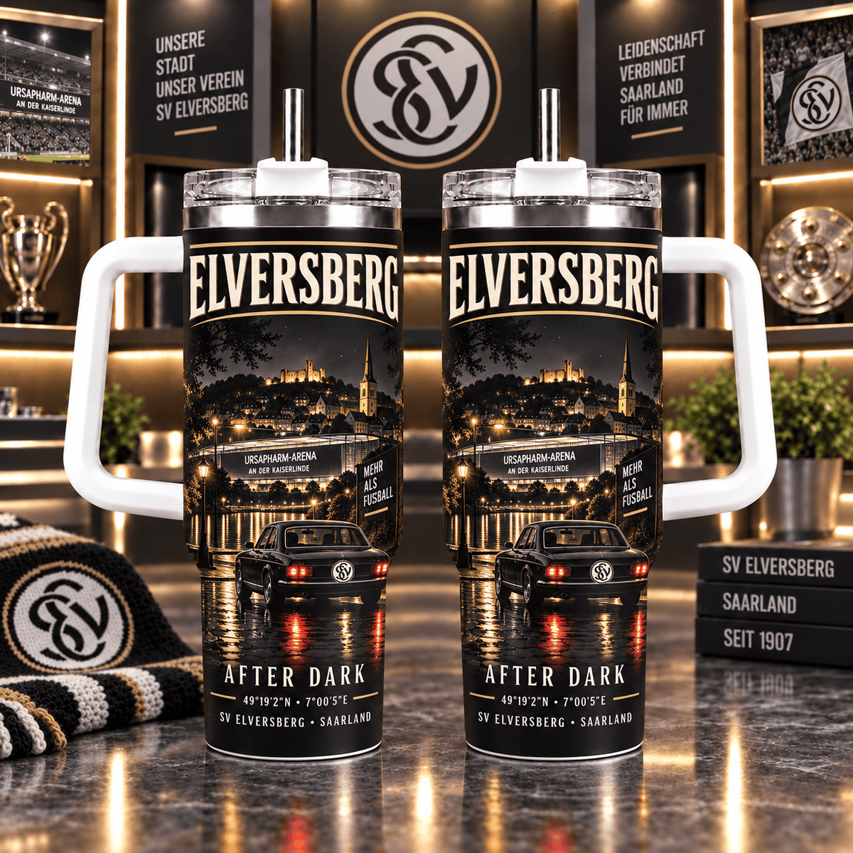 SV Elversberg Retro Skyline Stainless Steel Tumbler – 40oz Travel Cup