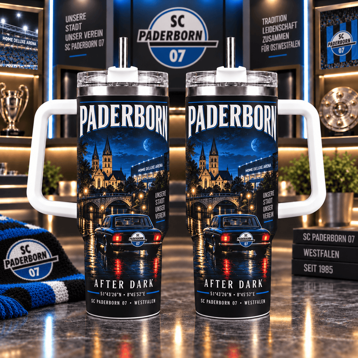 SC Paderborn 07 Retro Skyline Stainless Steel Tumbler – 40oz Travel Cup