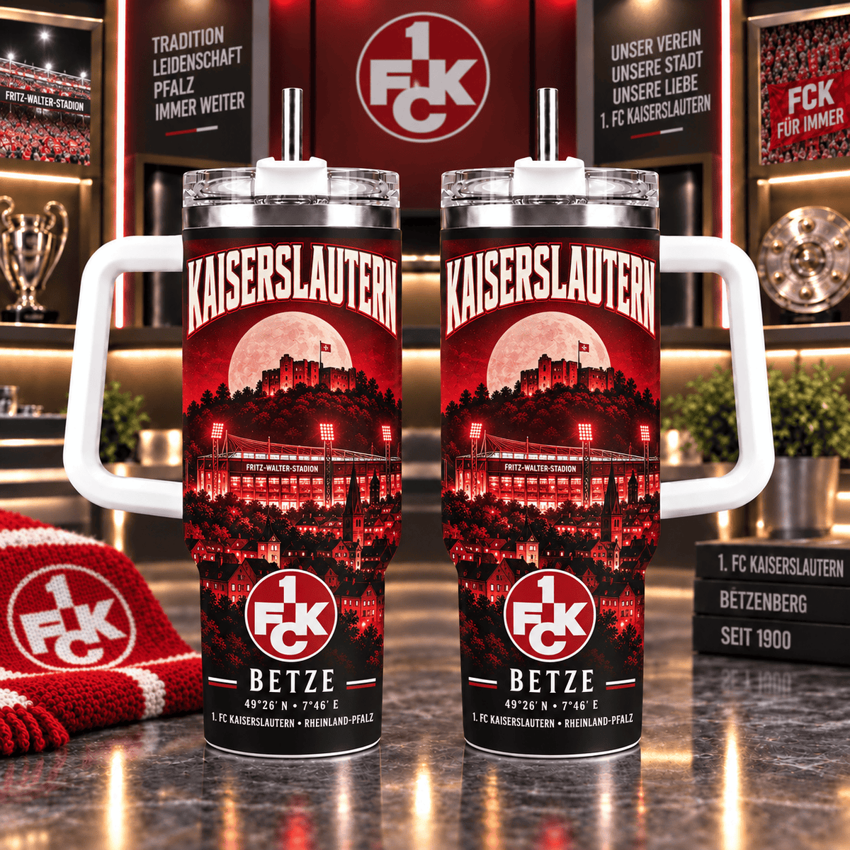 FC Kaiserslautern Retro Skyline Stainless Steel Tumbler – 40oz Travel Cup