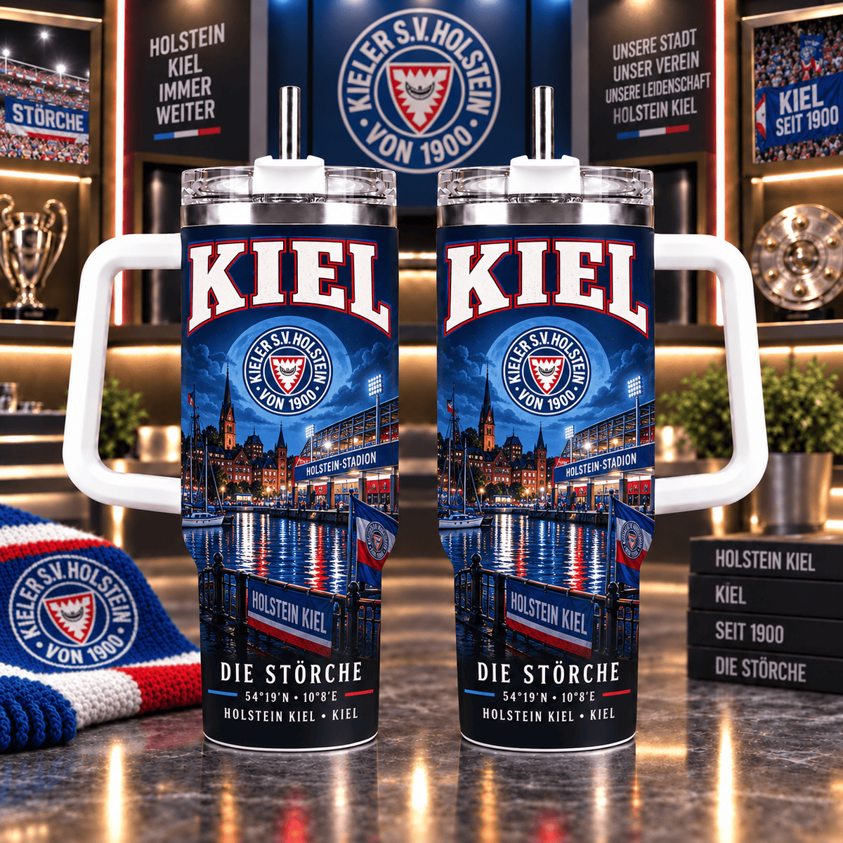Holstein Kiel Retro Skyline Stainless Steel Tumbler – 40oz Travel Cup