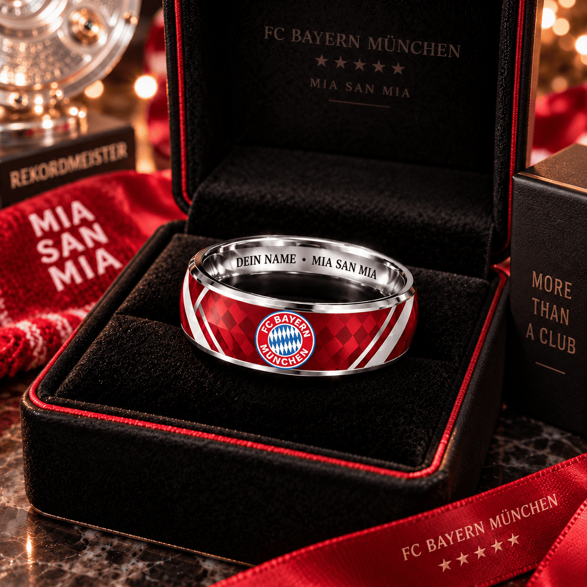 Bayern Munich Custom Name Ring – Football Fan Jewelry Band