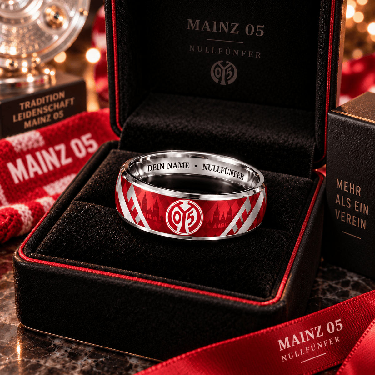 Mainz 05 Custom Name Ring – Football Fan Jewelry Band