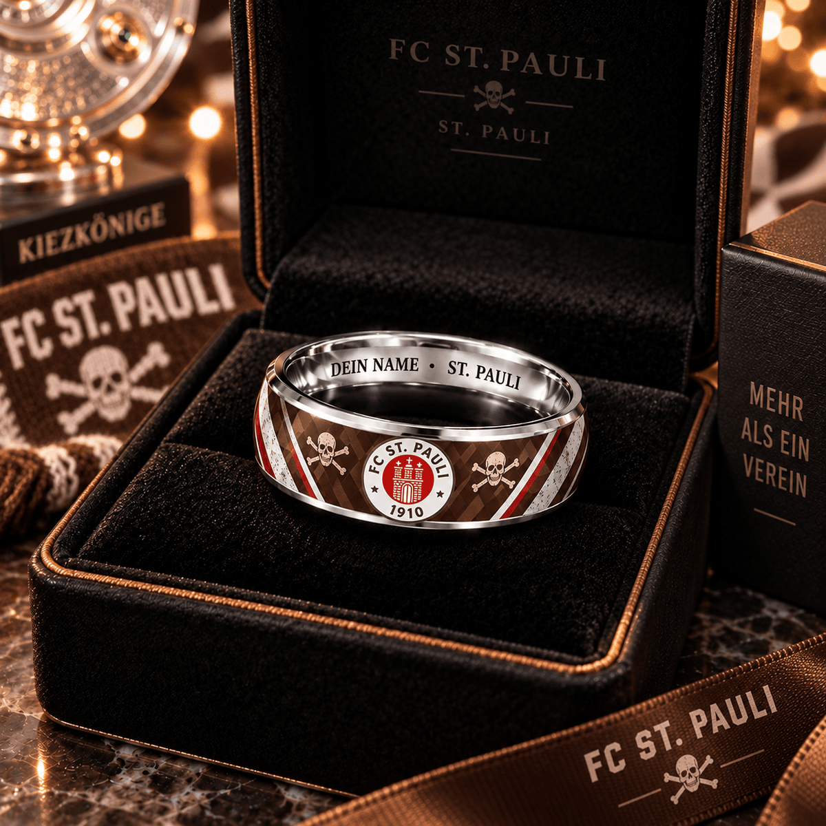 FC St. Pauli Custom Name Ring – Football Fan Jewelry Band