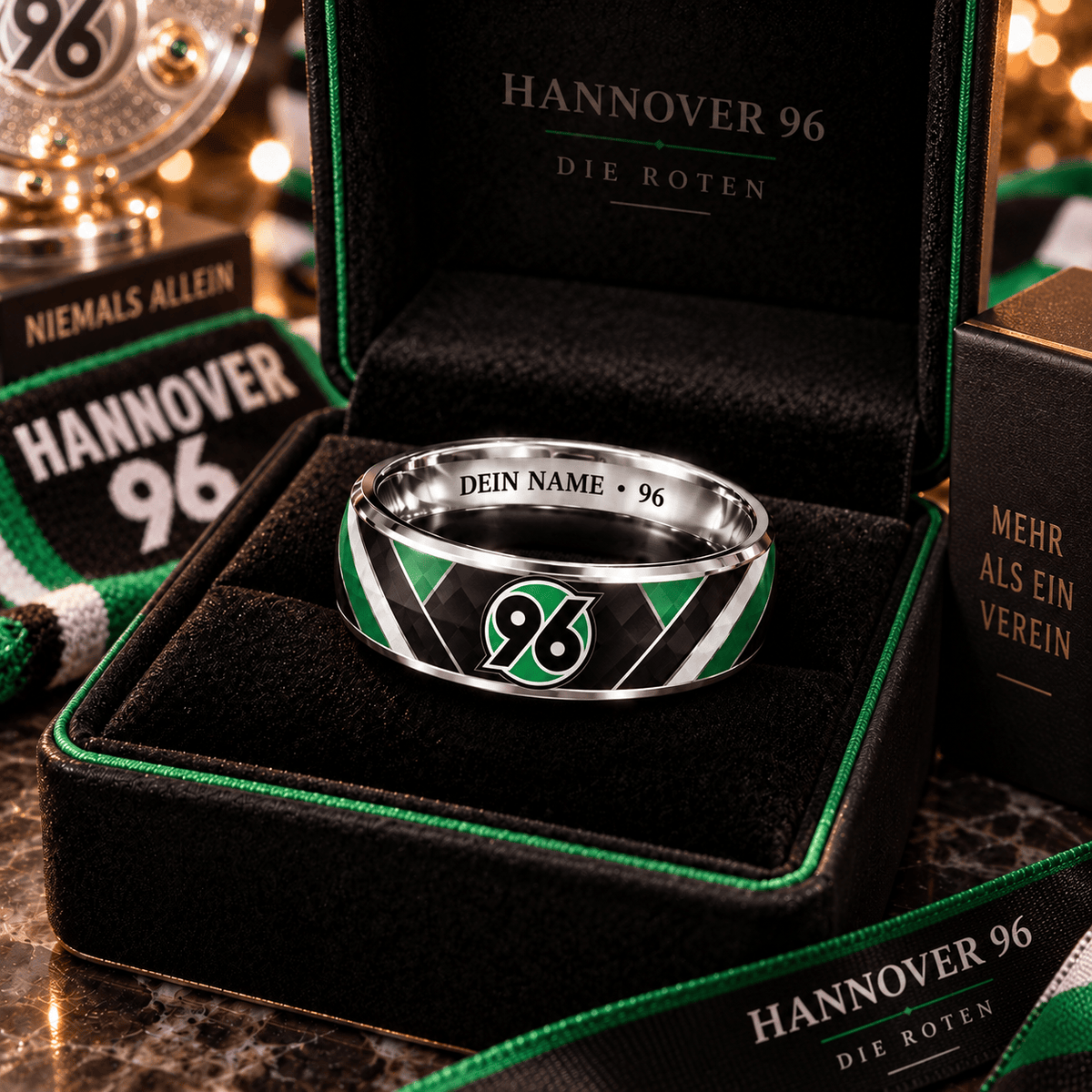 Hannover 96 Custom Name Ring – Football Fan Jewelry Band