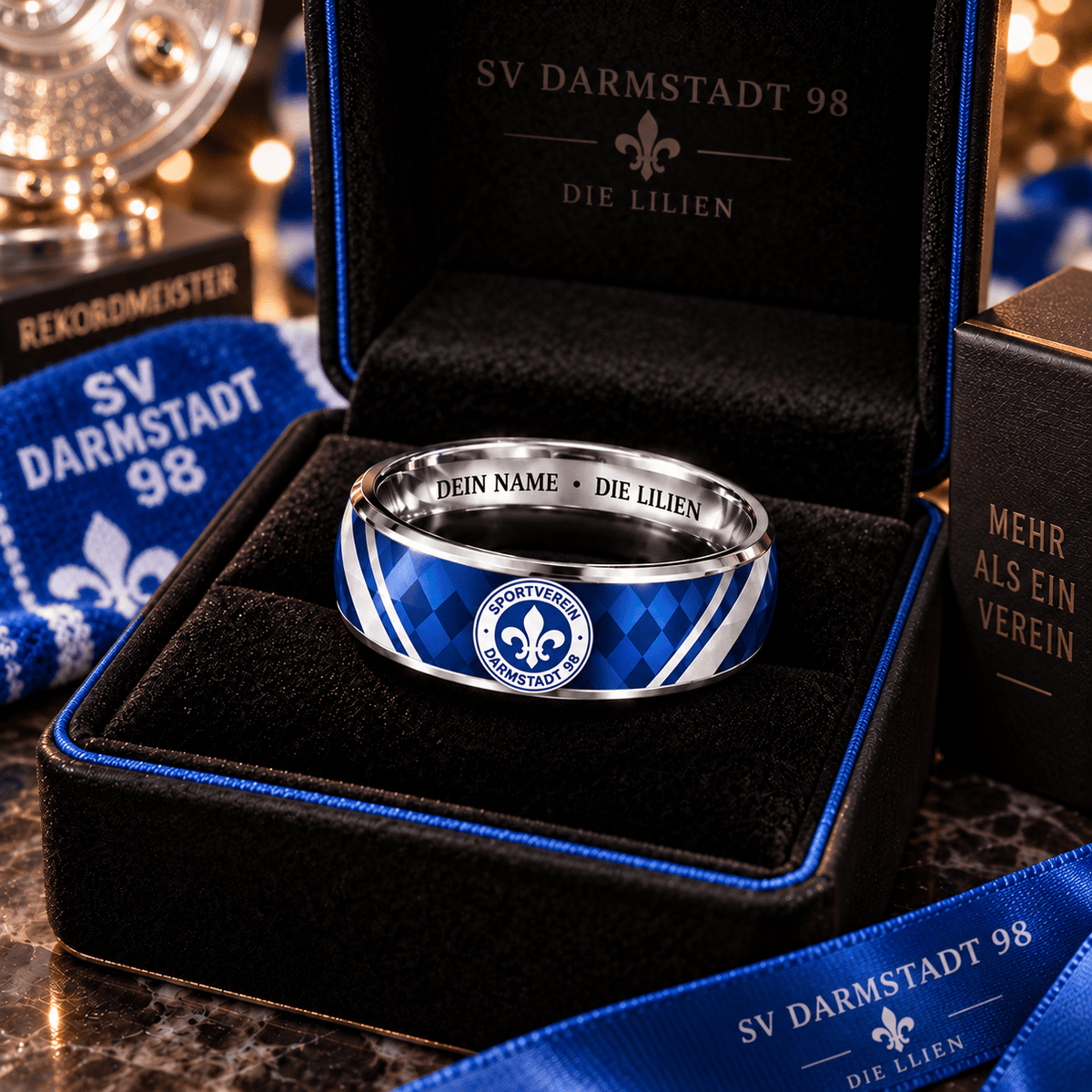 SV Darmstadt 98 Custom Name Ring – Football Fan Jewelry Band