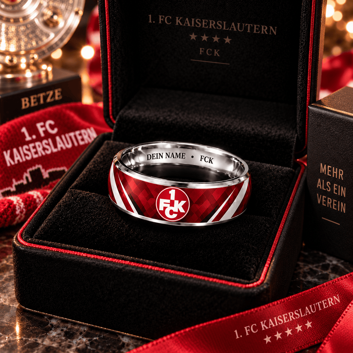 FC Kaiserslautern Custom Name Ring – Football Fan Jewelry Band