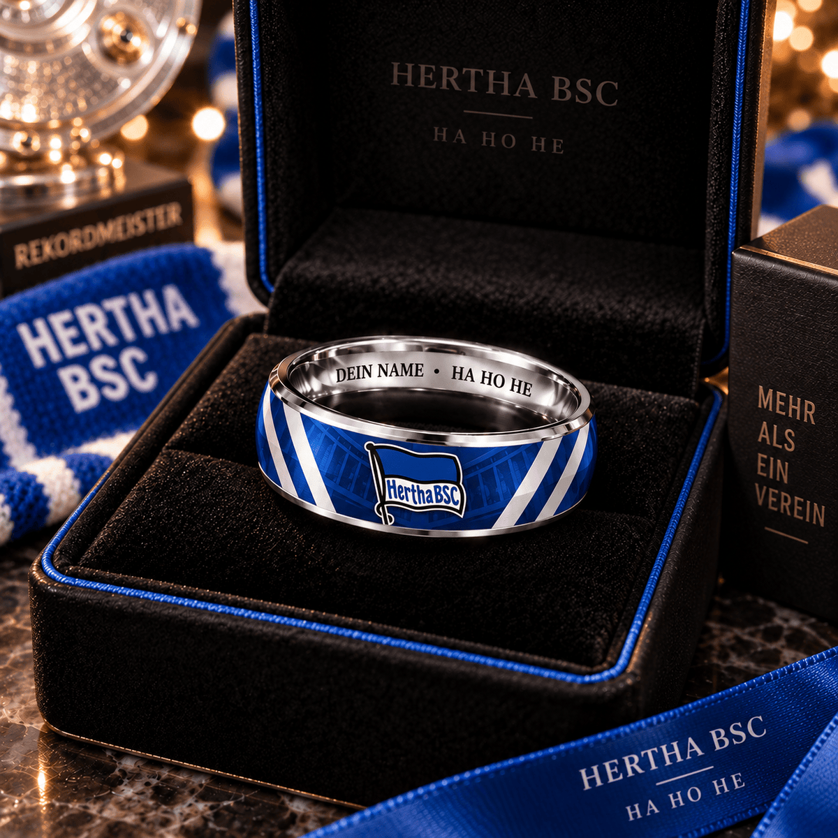 Hertha BSC Custom Name Ring – Football Fan Jewelry Band