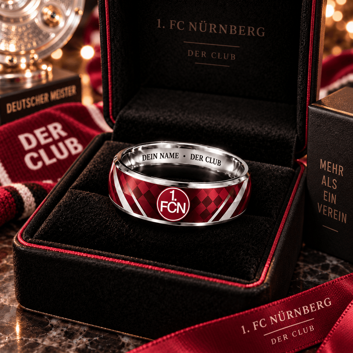 FC Nürnberg Custom Name Ring – Football Fan Jewelry Band