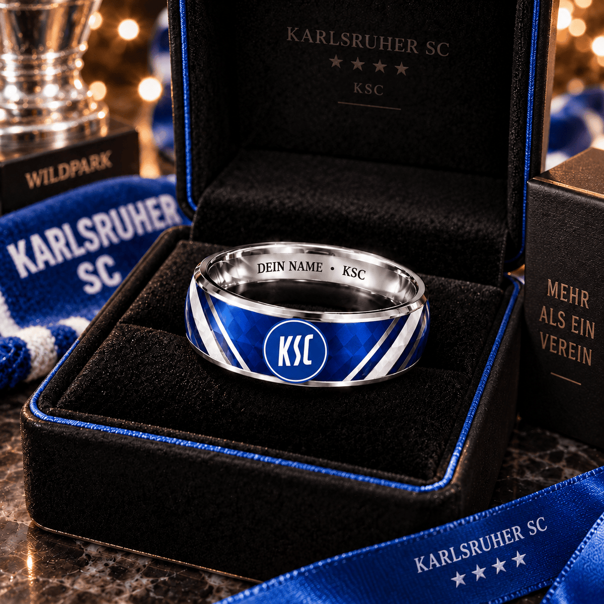 Karlsruher SC Custom Name Ring – Football Fan Jewelry Band