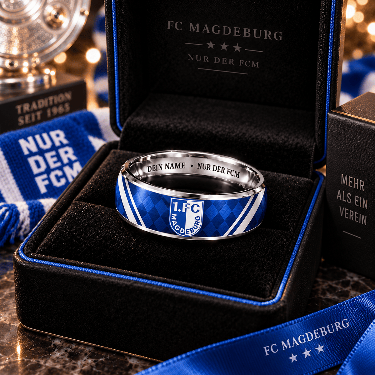 FC Magdeburg Custom Name Ring – Football Fan Jewelry Band