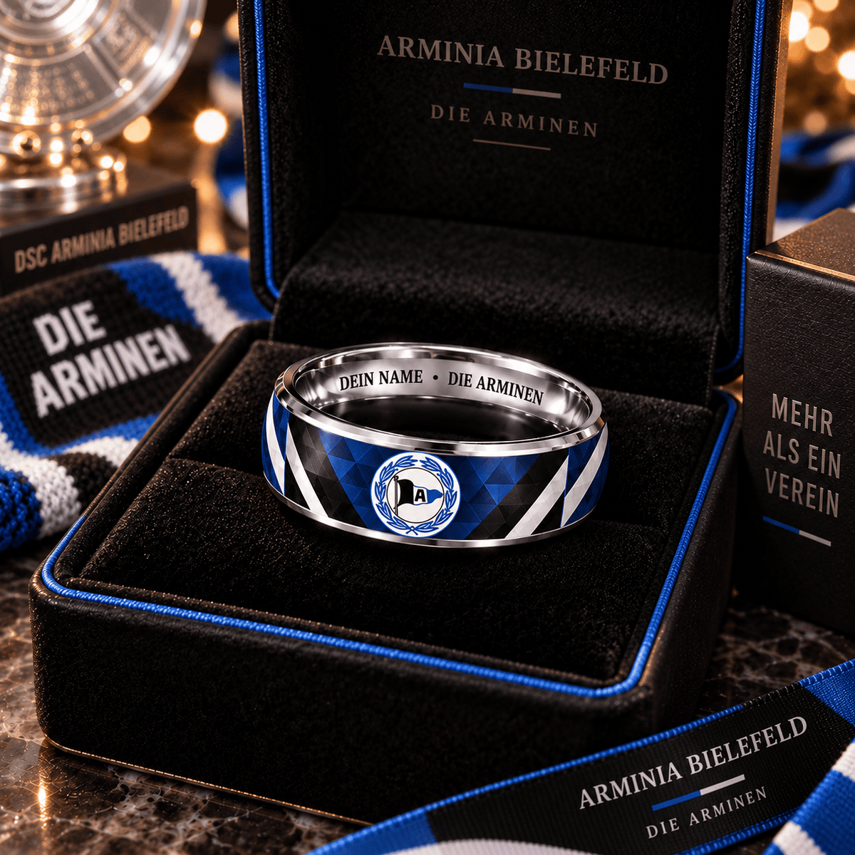 Arminia Bielefeld Custom Name Ring – Football Fan Jewelry Band