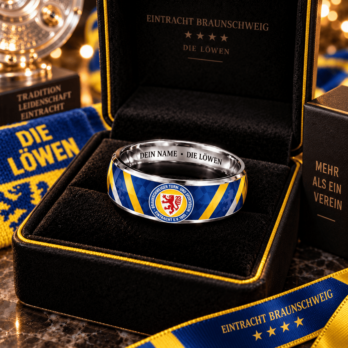 Eintracht Braunschweig Custom Name Ring – Football Fan Jewelry Band