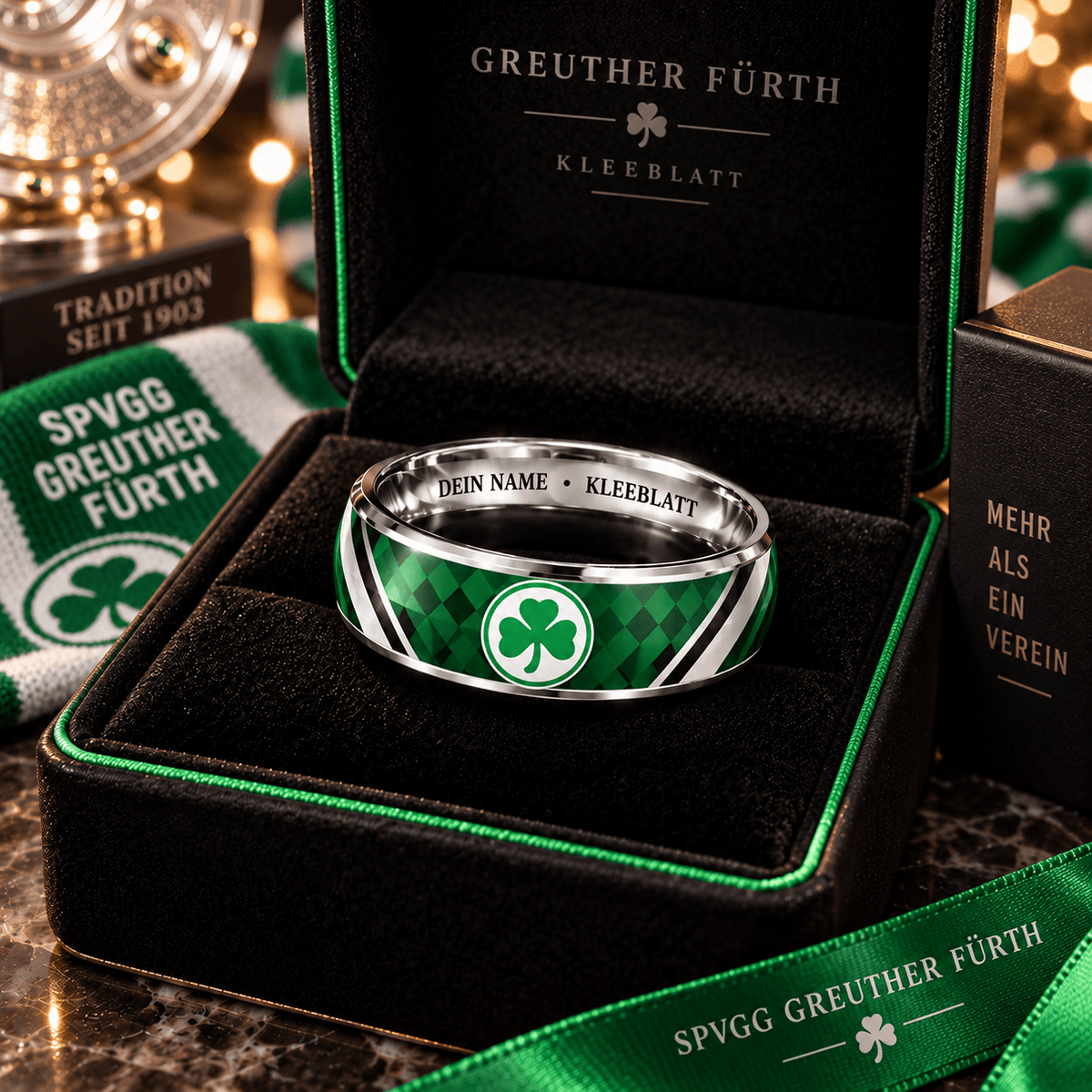 SpVgg Greuther Fürth Custom Name Ring – Football Fan Jewelry Band