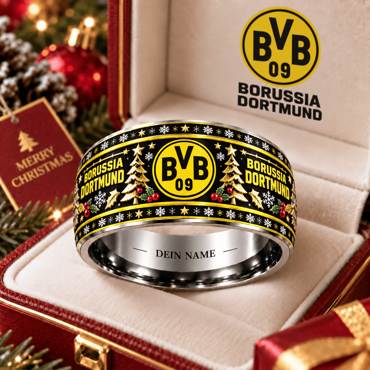 Borussia Dortmund Christmas Edition Personalized Ring