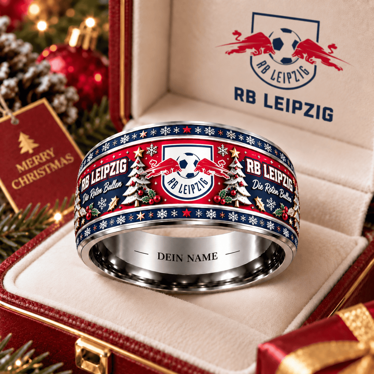 RB Leipzig Christmas Edition Personalized Ring