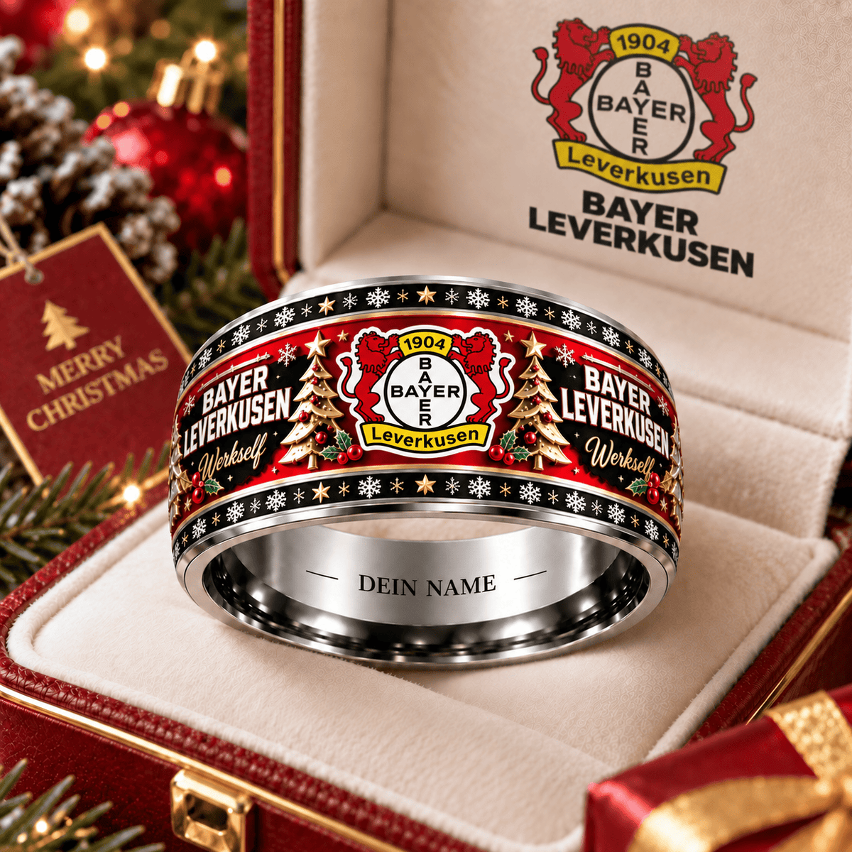 Bayer Leverkusen Christmas Edition Personalized Ring