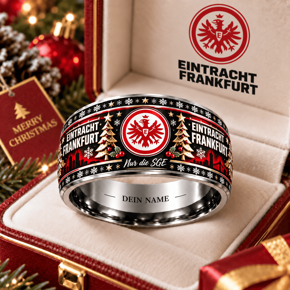 Eintracht Frankfurt Christmas Edition Personalized Ring