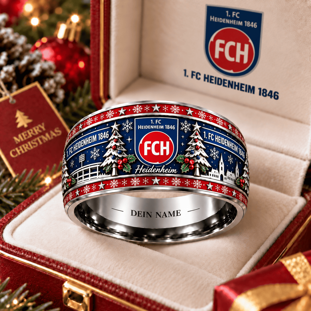 FC Heidenheim Christmas Edition Personalized Ring