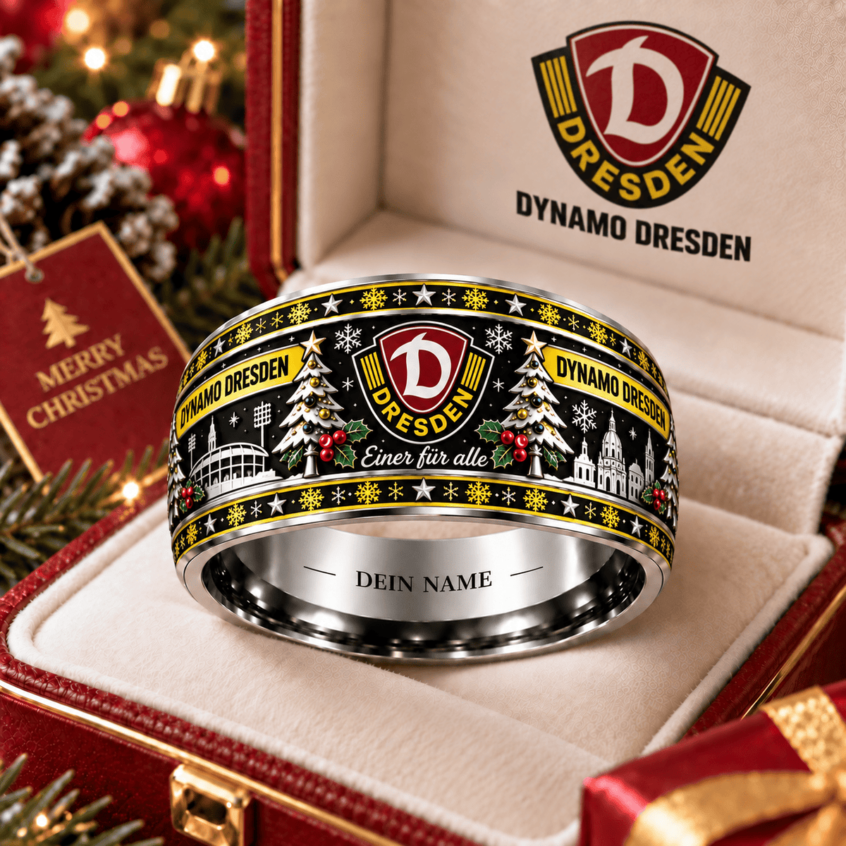 Dynamo Dresden Christmas Edition Personalized Ring