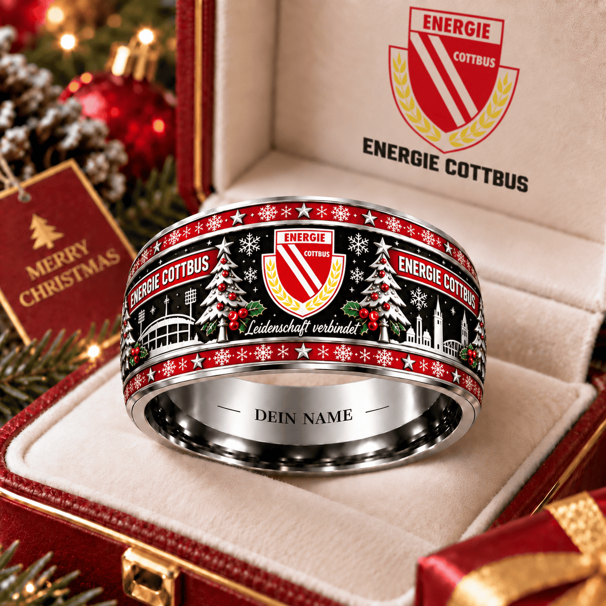 Energie Cottbus Christmas Edition Personalized Ring