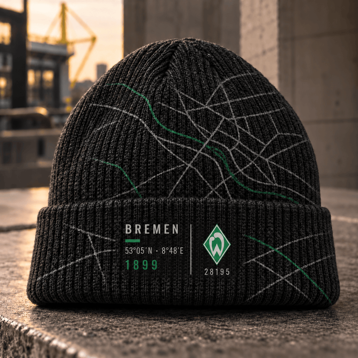 Werder Bremen Cuffed Beanie – Street Map & Football Fan Winter Cap