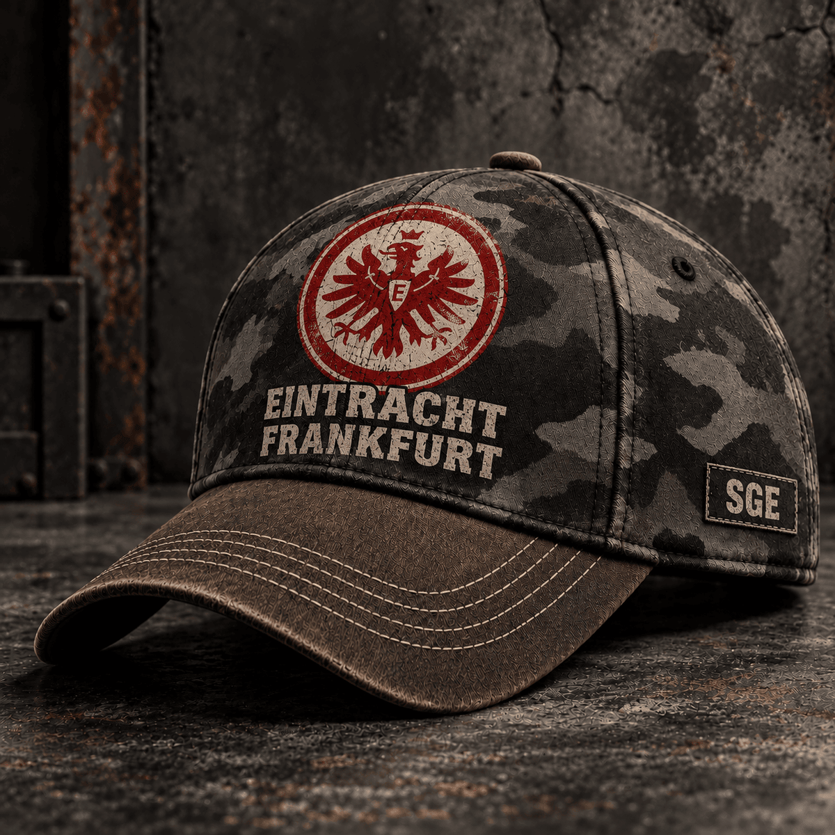 Eintracht Frankfurt Tactical Camo Cap – Retro Football Fan Baseball Hat
