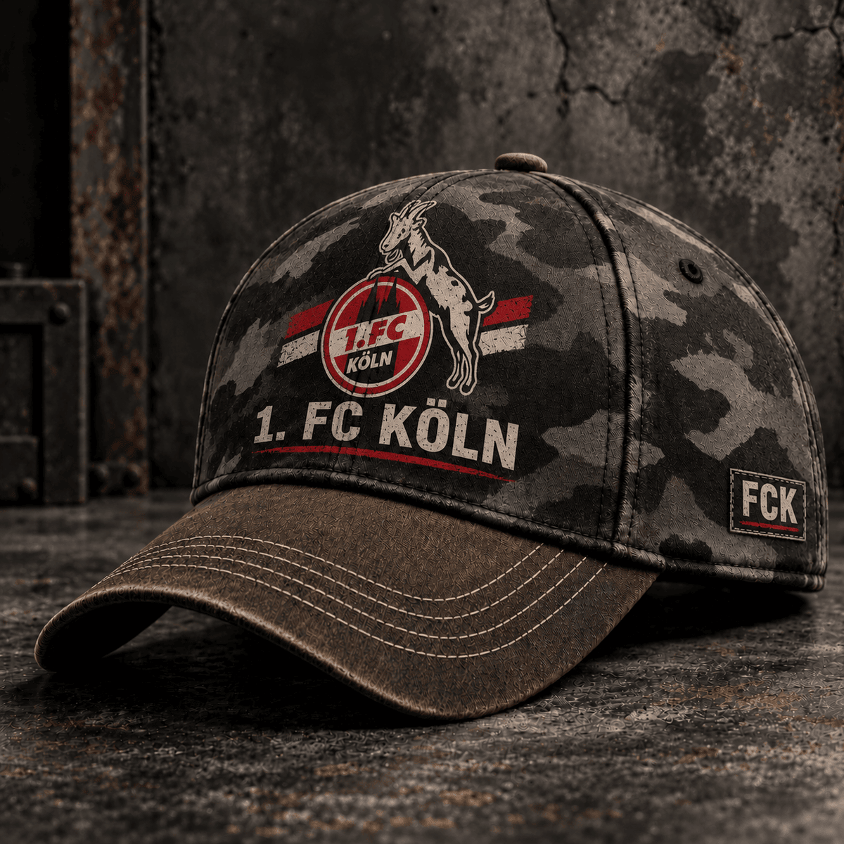 1. FC Köln Tactical Camo Cap – Retro Football Fan Baseball Hat