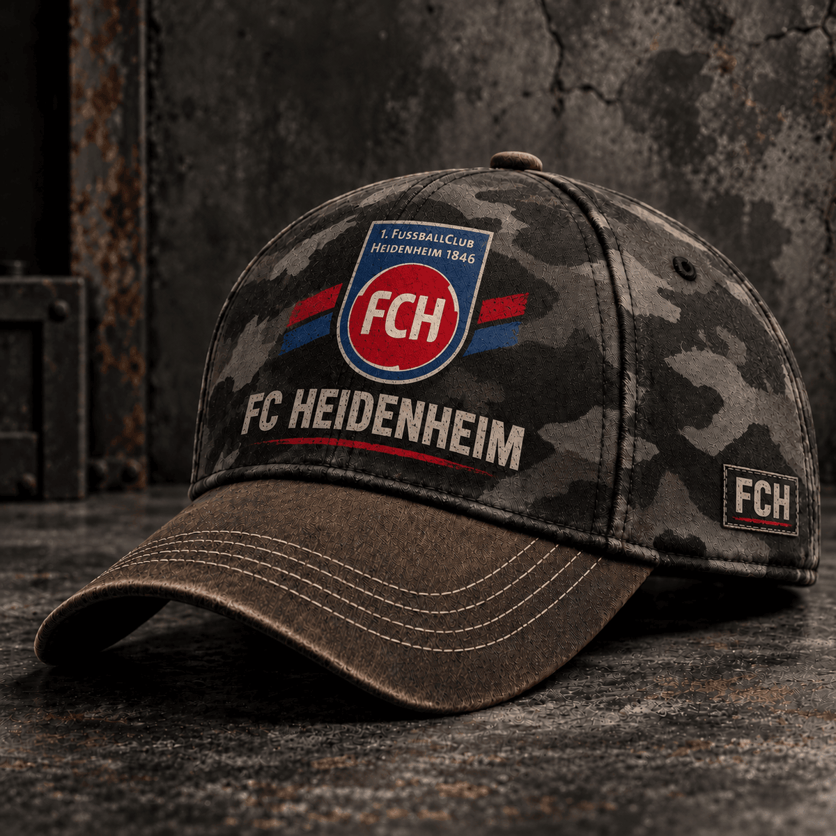 FC Heidenheim Tactical Camo Cap – Retro Football Fan Baseball Hat