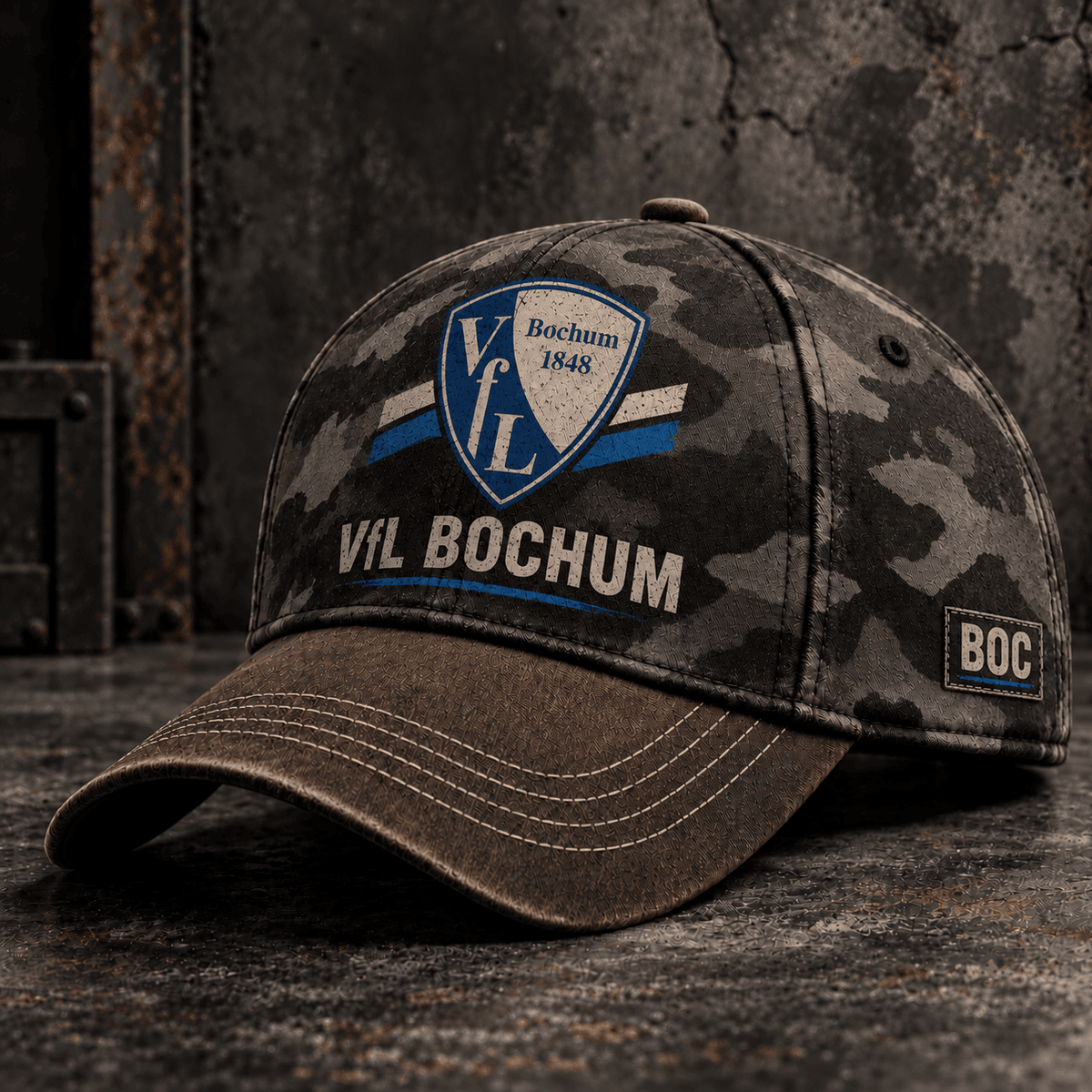 VfL Bochum Tactical Camo Cap – Retro Football Fan Baseball Hat