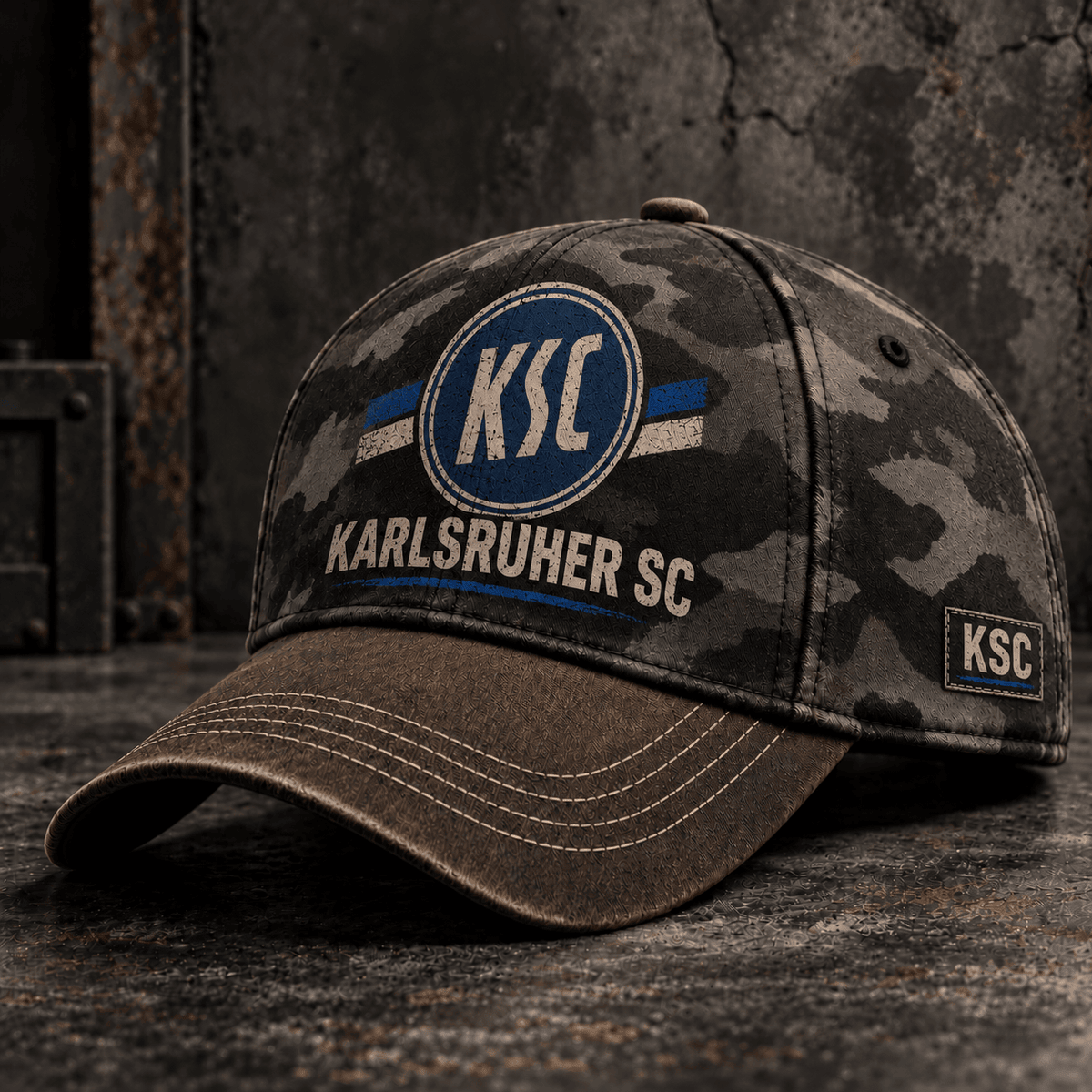 Karlsruher SC Tactical Camo Cap – Retro Football Fan Baseball Hat