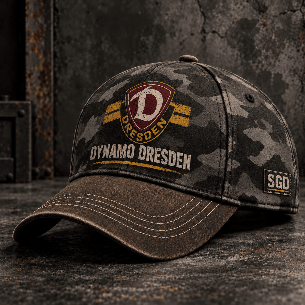 Dynamo Dresden Tactical Camo Cap – Retro Football Fan Baseball Hat