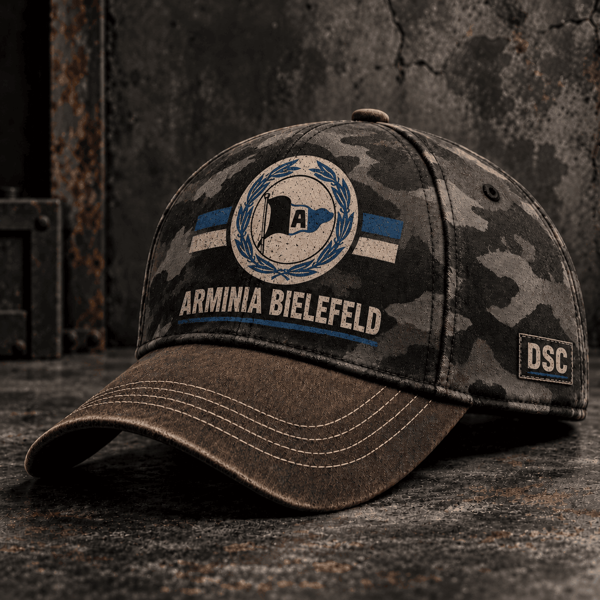 Arminia Bielefeld Tactical Camo Cap – Retro Football Fan Baseball Hat