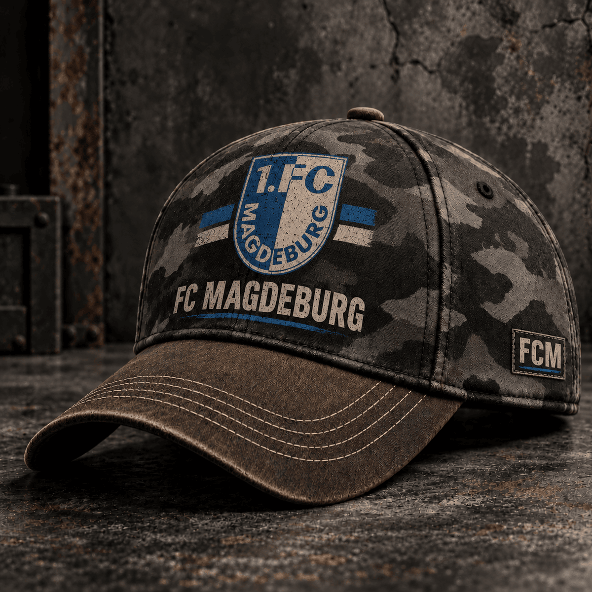 FC Magdeburg Tactical Camo Cap – Retro Football Fan Baseball Hat