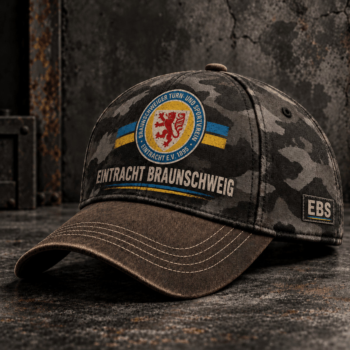 Eintracht Braunschweig Tactical Camo Cap – Retro Football Fan Baseball Hat