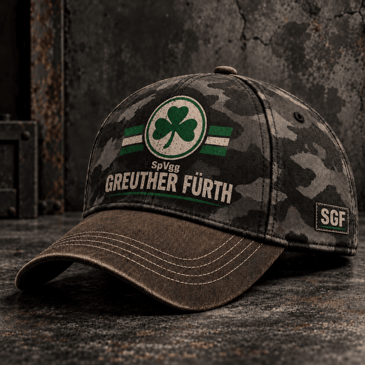 SpVgg Greuther Fürth Tactical Camo Cap – Retro Football Fan Baseball Hat