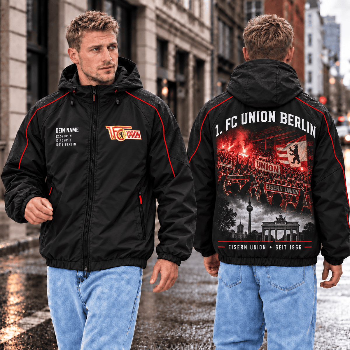 Union Berlin Personalized Windbreaker – Stadium & Skyline Edition