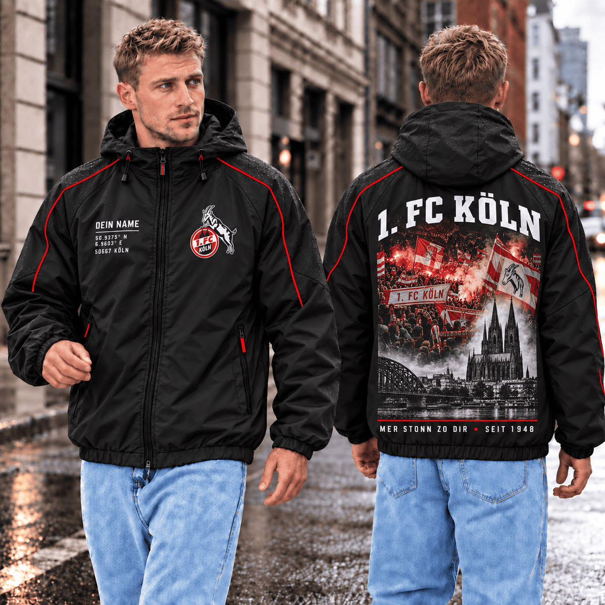 1. FC Köln Personalized Windbreaker – Stadium & Skyline Edition