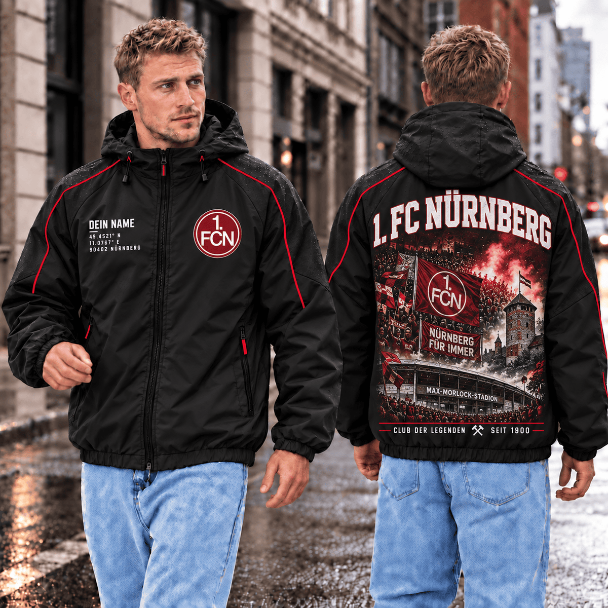 FC Nürnberg Personalized Windbreaker – Stadium & Skyline Edition