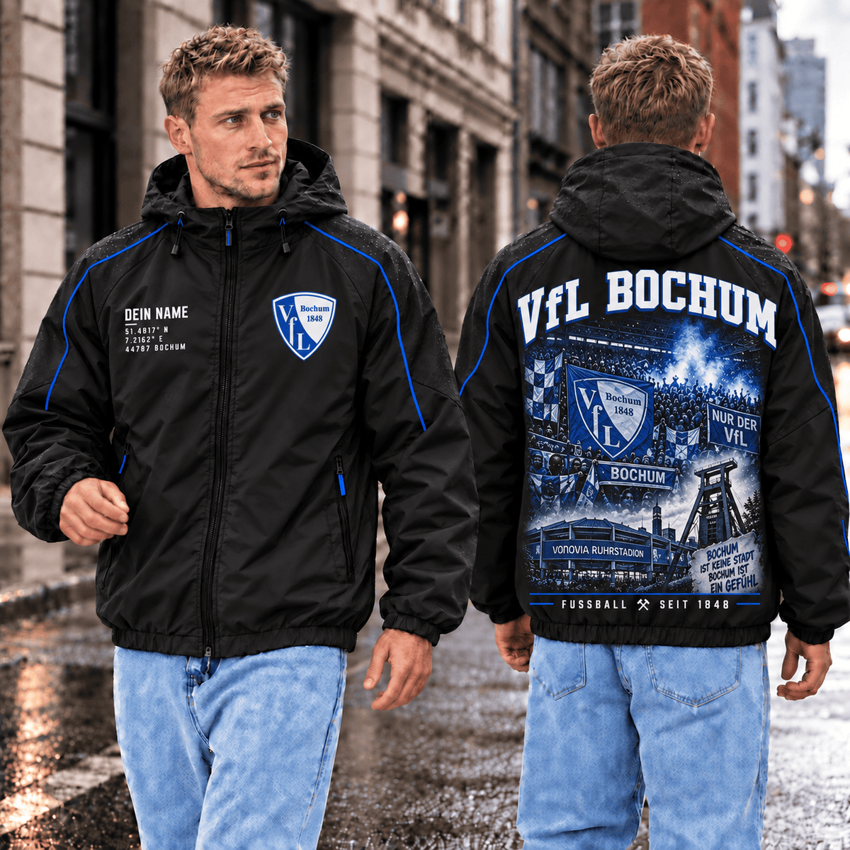 VfL Bochum Personalized Windbreaker – Stadium & Skyline Edition