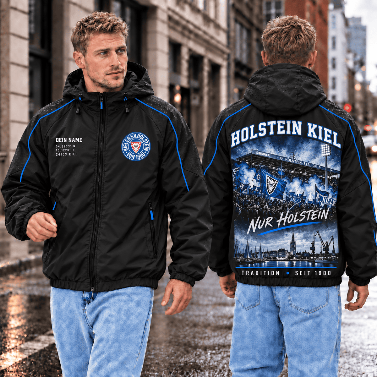 Holstein Kiel Personalized Windbreaker – Stadium & Skyline Edition