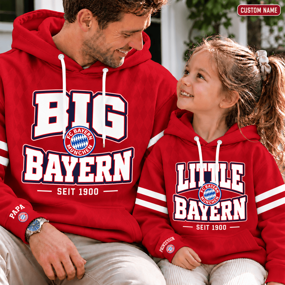 Bayern Munich Personalized Dad & Me Hoodie – Big & Little Matching Set