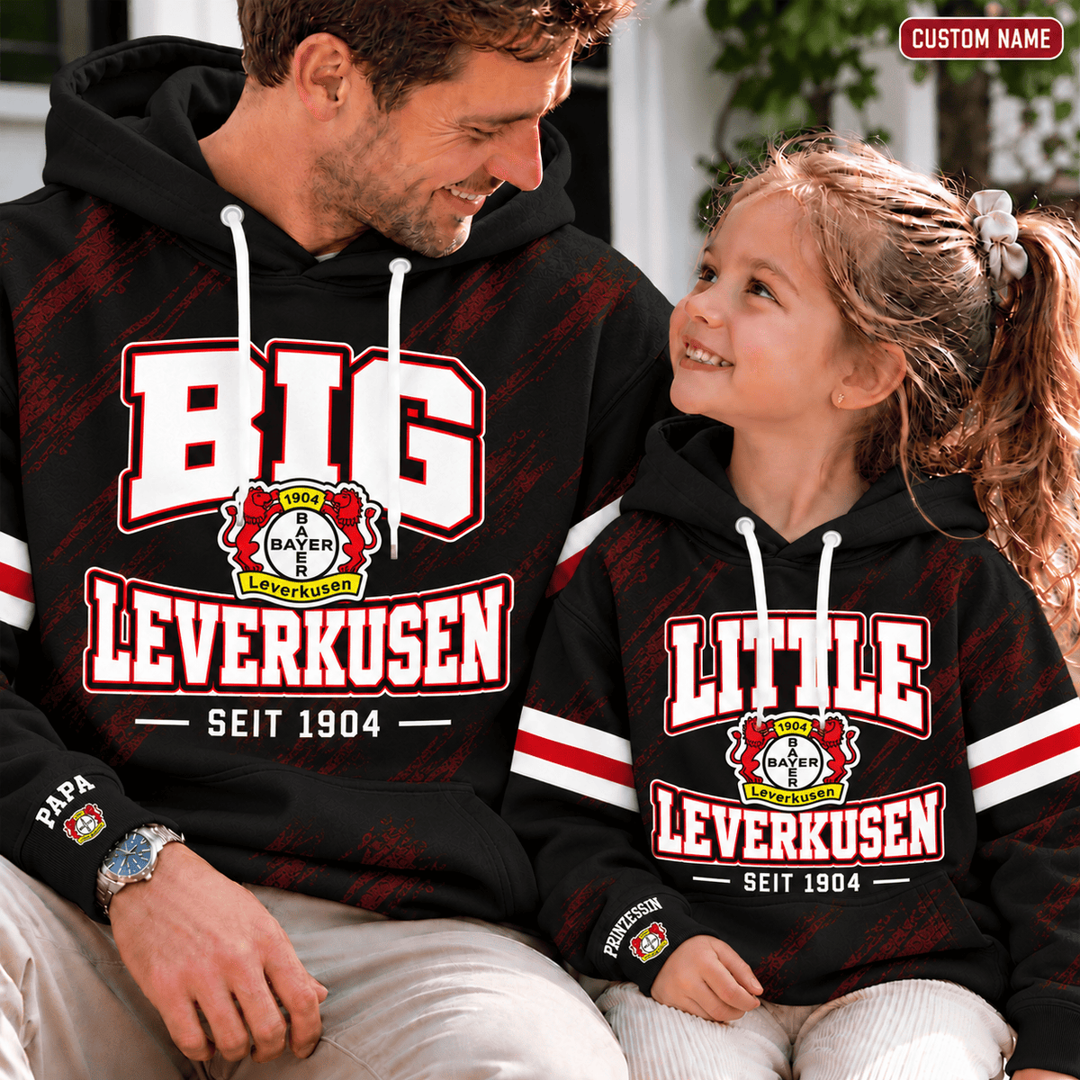 Bayer Leverkusen Personalized Dad & Me Hoodie – Big & Little Matching Set