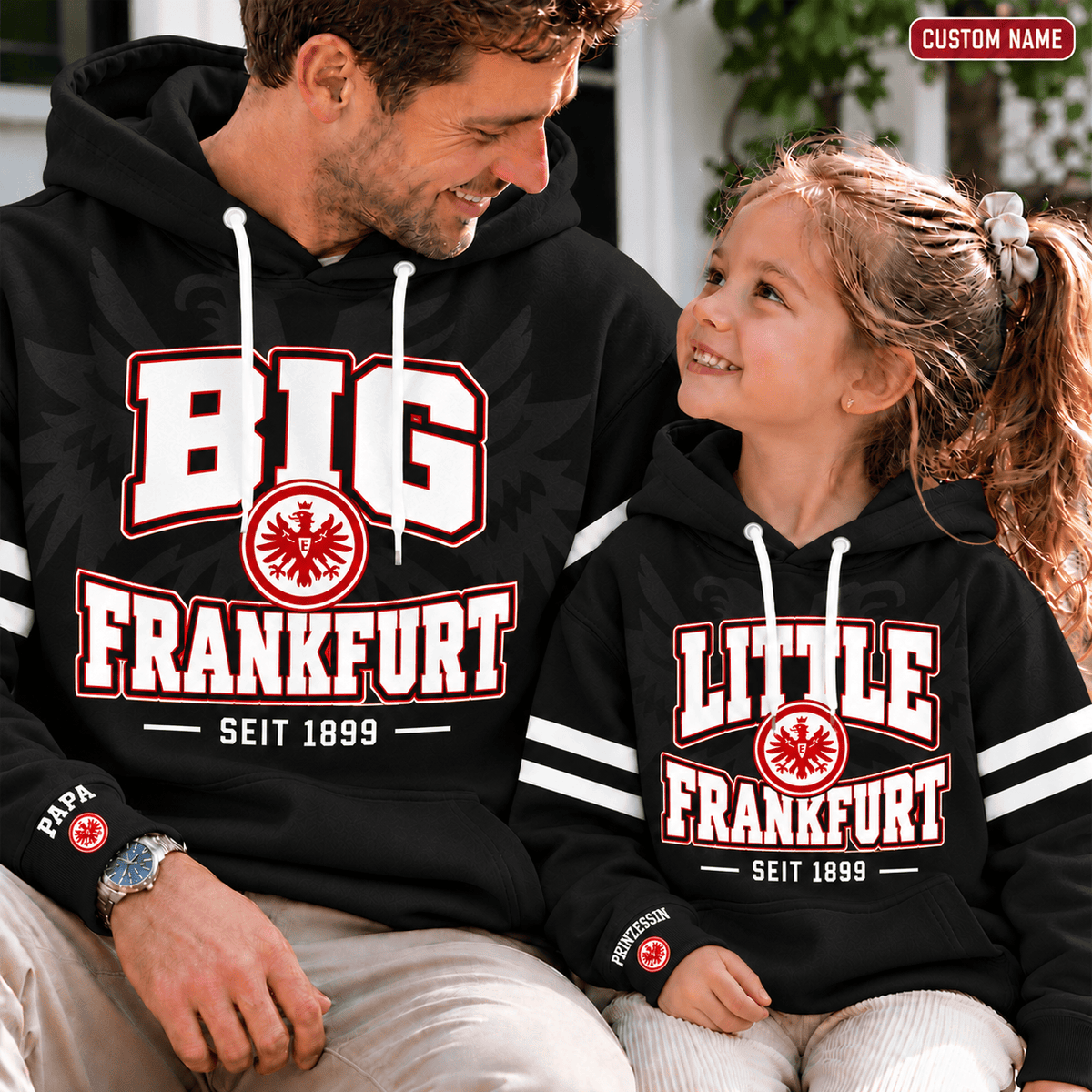 Eintracht Frankfurt Personalized Dad & Me Hoodie – Big & Little Matching Set